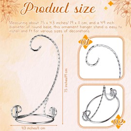 MorningRo 1 Pcs Ornament Display Stand 7.5 H Ornament Stand Holder Hanging Terrarium Bracket Air Plant Holder Hanging Hook for Christmas Home Party Wedding Decoration(Silver)