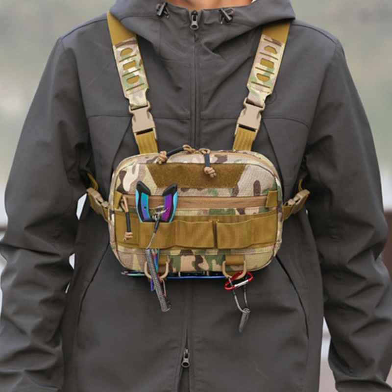 Running Chest Pack,Oxford Cloth Portable Fishing Chest Bag 20L -