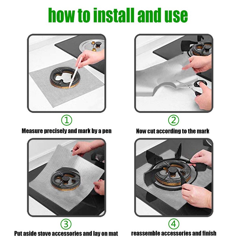 Stove Burner Covers,0.3 MM Double Thickness,8 Pack,Gas Stove Burner Liners,Non-stick