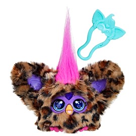 Furby Furblets Chee-Chee Mini Friend, Electronic Plush Toys for Girls & Boys, Cheetah Print, Speaks Furbish & Plays Music, Series 5, Back to School Gifts, Ages 6+
