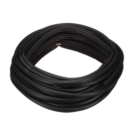 HARFINGTON Rubber Weather Stripping Door Seal Strips, 33 Feet D-Shaped Draught Excluder for Door Window Frame, Self Adhesive Waterproof Weather Sealing Strip for 0.35" to 0.45" Gap, Black