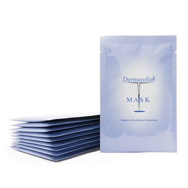 Dermaroller, Silk Face Masks Intensive Hyaluronic Acid Moisturizer with Matriyxl 3000 Tocopherol Boost Collagen Hydrate Dry Skin Reduce Fine Lines Wrinkles SingleUse Masks (Pack, 10.00)