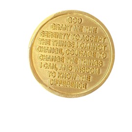 Cosmic Star Universe Spiral One Day at A Time Medallion Serenity Prayer Coin