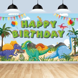 Dinosaur Party Decorations | 180x110cm Large Fabric Dinosaur Birthday Decorations Dinosaur Birthday Banner Backdrop | Birthday Banners for Boys