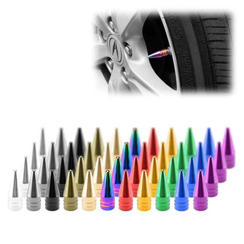 TVC29 Gold 4pcs Long Spike Spiked Tire Valve Stem Caps