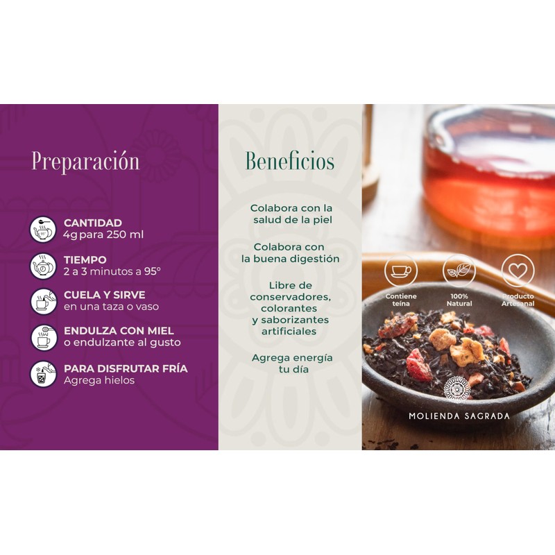 Molienda Sagrada, Té Negro Frenesi - 45 sachets biodegradables