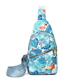 Maxoner Stylish Chic Quilted Design Small sling chest bag for women, Trendy multi zipper pockets adjustable crossbody backpack daypack shoulder fanny pack for Travel, Sports, Running, Hiking, and Daily Use - Color: Flamingo