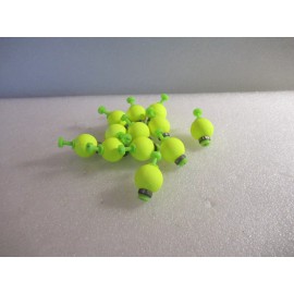Unbranded 12  .75" FISHING BOBBERS Small Round Floats Weighted Foam Snap on Float Choice - Flo-Chartreuse