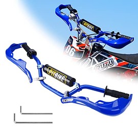 RUTU 7/8" Dirt Bike Handlebars with Aluminum Reinforced Motrocycle Handguards, Foam Chest Protection Pad, All-Round Protection for CRF YZF KXF KLX RMZ DRZ Pit Dirt Bike Motocross ATV Quad - Blue