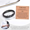 Uncle Gifts, To My Uncle Brown Infinity Leather Bracelet for