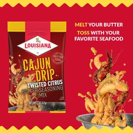 Louisiana Fish Fry Cajun Drip 2oz Bag - Seafood Seasoned Butter Sauce - Elevate your boiled seafood game with Louisiana Fish Fry Cajun Drip (Variety Pack - Try All Three)