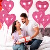12 Pcs Pink Heart Balloons,18 inch Heart Shape Foil Balloons