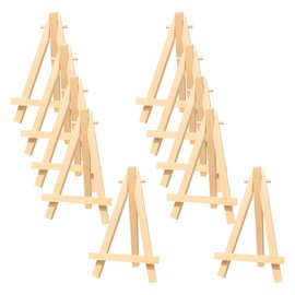 GSHLLO 10 Pcs Mini Wood Display Easels Small Wooden Painting Easels Table Top Canvas Holders Tabletop Easel Stands Adjustable Picture Easel Stand Wood Tripod Holder Stand for Kids 8 x 13cm
