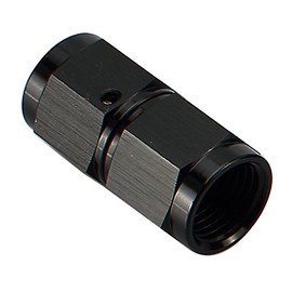 AC PERFORMANCE Aluminum Swivel Coupling Fuel Fittings Straight -6 AN Female to 6AN Female Flare Coupler Hose Union Adapter, 9/16 x 18 AN6 Thread Pipe Connector, Black
