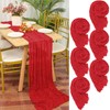 YMHPRIDE 6 Packs Cheesecloth Table Runner Red, 55x300cm Rustic Gauze