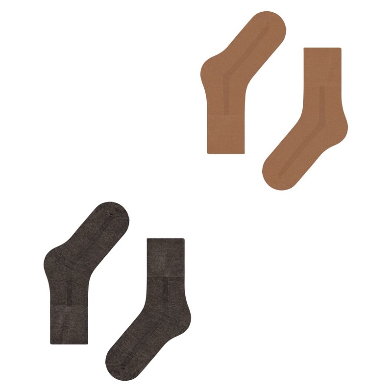 ESPRIT Women's Easy Rib 2-Pack Socks Cotton Lyocell Multicolour Plain