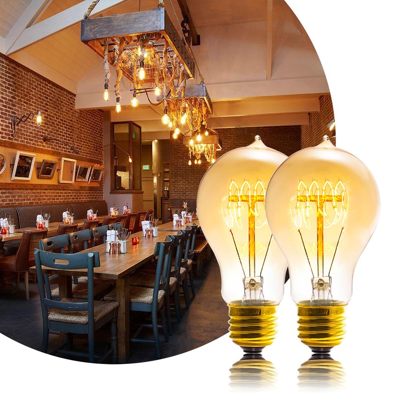 Sevici A19 Edison Light Bulb,E26 Incandescent Light Bulbs 60W Antique