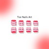 24Pcs 4th of July Press on Toenails Short Square Fake