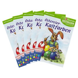 Heitmann Eierfarben 60075AMZ Easter Egg Paints in Cold Colours, Set of 5
