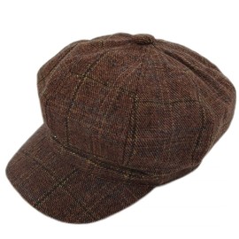 Velvet Newsboy Hat Vintage Rustic Visor Beret Cap for Women Octagonal Gatsby Ivy Baker Boy Hats Cabbie Fiddler