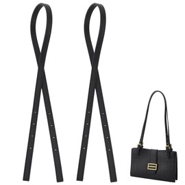 PH PandaHall 2pcs Leather Purse Straps Replacement Handbag Strap Extenders 80cm Long Black Handbag Handle Belt Bag Shoulder Straps Wallet Straps for Crochet Bags DIY Purses Making Repairing