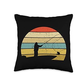 Cool fishing boat angler fishing retro t Throw Pillow