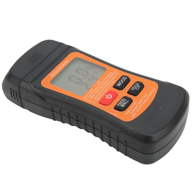 Wood Moisture Meter Temperature Detector Tester Digital Display Tool for