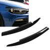 2Pcs/Set Front Headlight Eyebrow Eyelid Strips Cover Trim Glossy Black