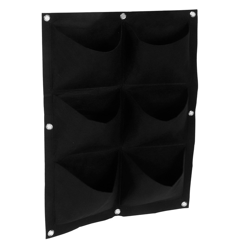 3Pcs 6 Pocket Plant Growing Bag Degradable Wall Hanging Felt