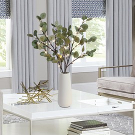 Lighted Eucalyptus Branches, 32 Inch Branches with 32 LED Lights, Battery Powered Eucalyptus Branches for Vases, Prelit Tree Braches for Home Wedding Indoor Outdoor Spring Decorations, Timer