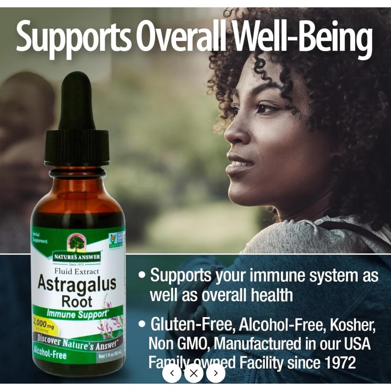Natural's Answer, Astragalus Root, Natural Herbal Extract, Non-GMO, Gluten-Free, Vegan