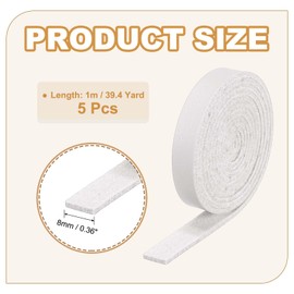 PATIKIL 5/16" Flat Leather Strap, 5 Pcs 40" Length PU Leather Strip Single Sided String Cord Strip for Crafts Necklace Bracelets Bag Straps Jewelry Making, White