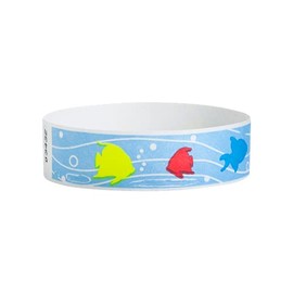 500 WristCo Tropical Fish Tyvek Wristbands for Events - Comfortable Tear Resistant Paper Bracelets ID Wrist Bands for Concerts Festivals Admission Party Identification