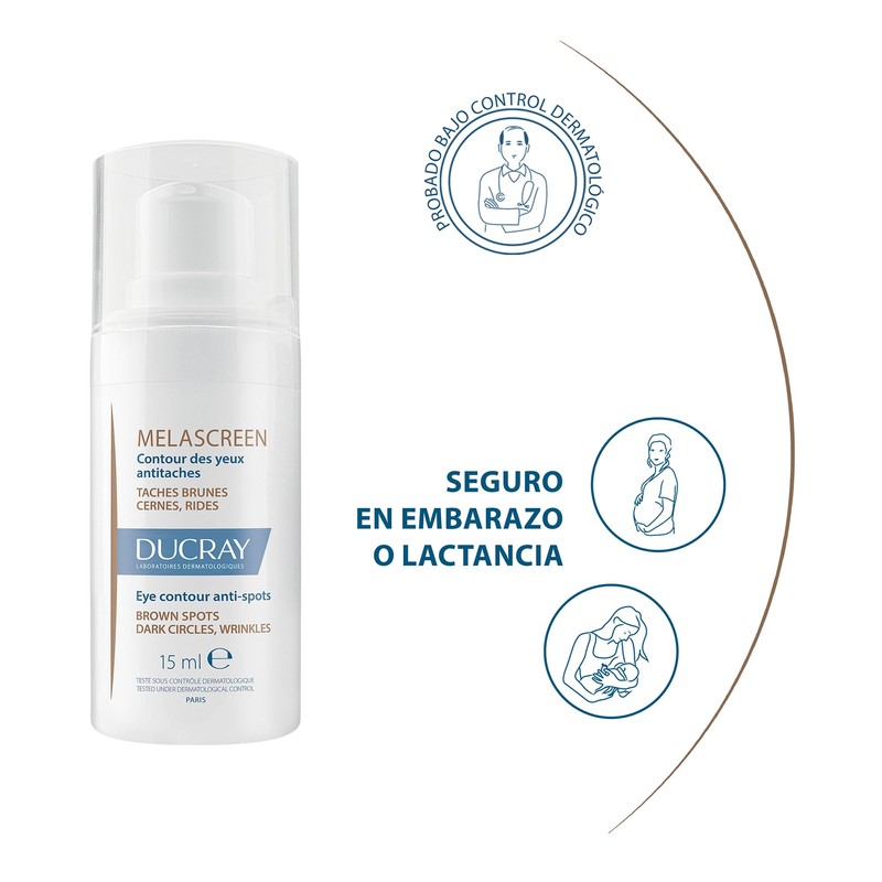 DUCRAY Melascreen Contorno de Ojos Antimanchas, Ilumina y corrige ojeras,