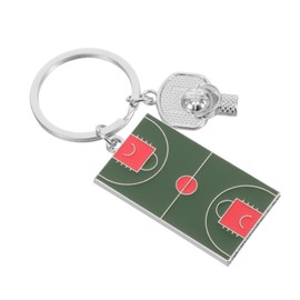 SUPVOX Bag Basketball Court Pendant Metal Keyring Sports Souvenir for Basketball Fans Unique Keychain Decoration for Birthdays Valentine Day and More