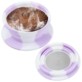 VVGCS Paperless Travel Collapsible Pour Over Dripper Kit, Travel Pour Over Coffee Maker Camping, Collapsible Silicone Coffee Filter, Camping Coffee Pour Over, Single Cup Backpacking Coffee Maker