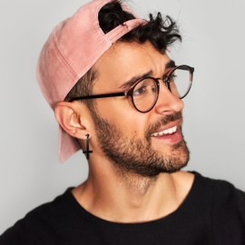 Cupimatch Gothic Inverted Cross Earrings: Men Women Stainless Steel Black Symmetrical Cross Earrings for Mothers Day