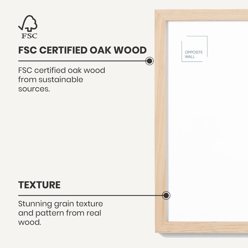 Opposite Wall - 11x17 in - Natural Solid Oak Wood