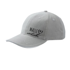 HUURAA Malle in Love Unisex Cap Dark Grey/White with Name of Your Favourite Island Gift Idea for Friends and Family, Dark grey/white