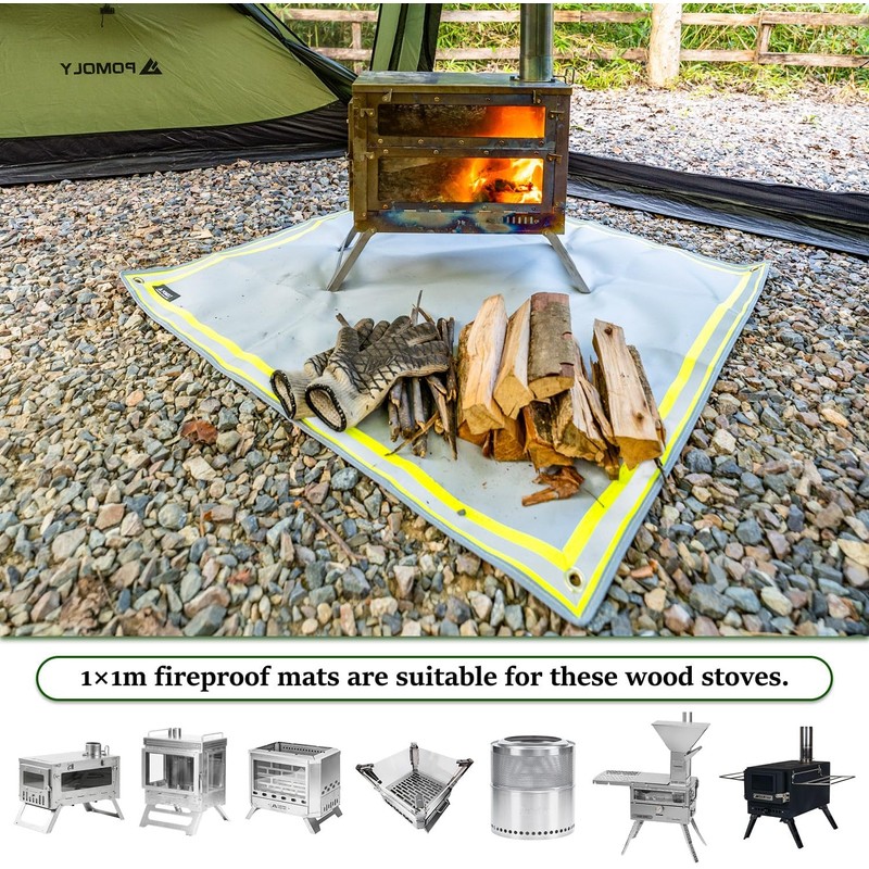 POMOLY Fire Pit Mat,Fireproof Mat Visible at Night-Great for Deck
