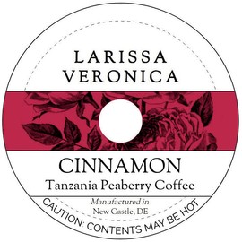 Cinnamon Tanzania Peaberry Coffee (Single Serve K-Cup Pods) (Gourmet, Naturally Flavored, Whole Coffee Beans) (12 pods, ZIN: 572145) - 3 Pack