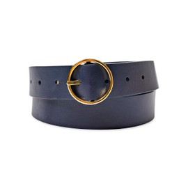 Cole Haan Women's Two-in-One Reversible Dress Belt, Navy/Natural, X-Large