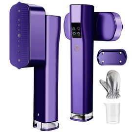 ABXMAS Portable Steamer for Clothes, 1200W Flat-Hanging Travel Steamer, 3 Steam Levels for Powerful Handheld Clothes Steamer, 15s Fast Heating for Travel Home Office and Dorm, 100ml(Purple)