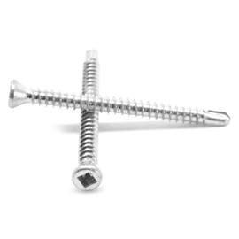 ASMC Industrial Pro Self-Drilling Screw 6-20 x 1 5/8" – Square Drive Trim Head - Zinc-Plated, Low Carbon Steel - Suitable for Metal and Wood Projects - Pack of 2500