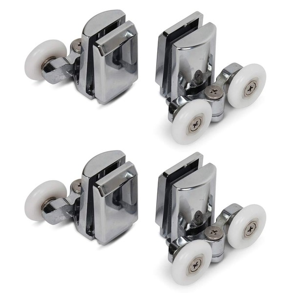 YUANQIAN Stainless Steel 23mm Shower Door Twin Rollers Runners –