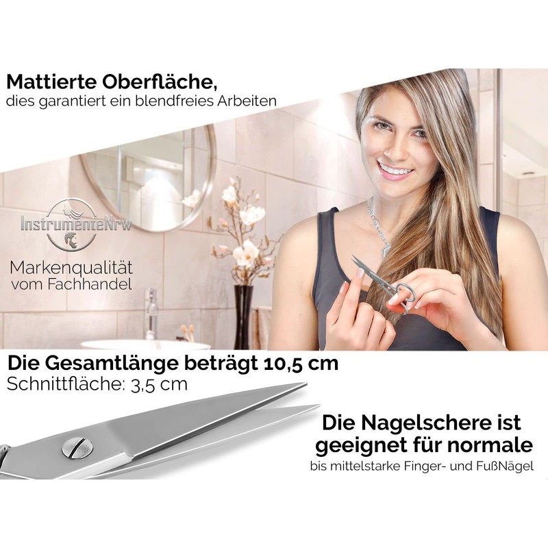 Straight Toe Nail Scissors Stainless Steel Solingen Nail Scissors 9.5 cm