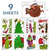 Mfault 2025 New Year Christmas Window Clings 9 Sheets, Funny