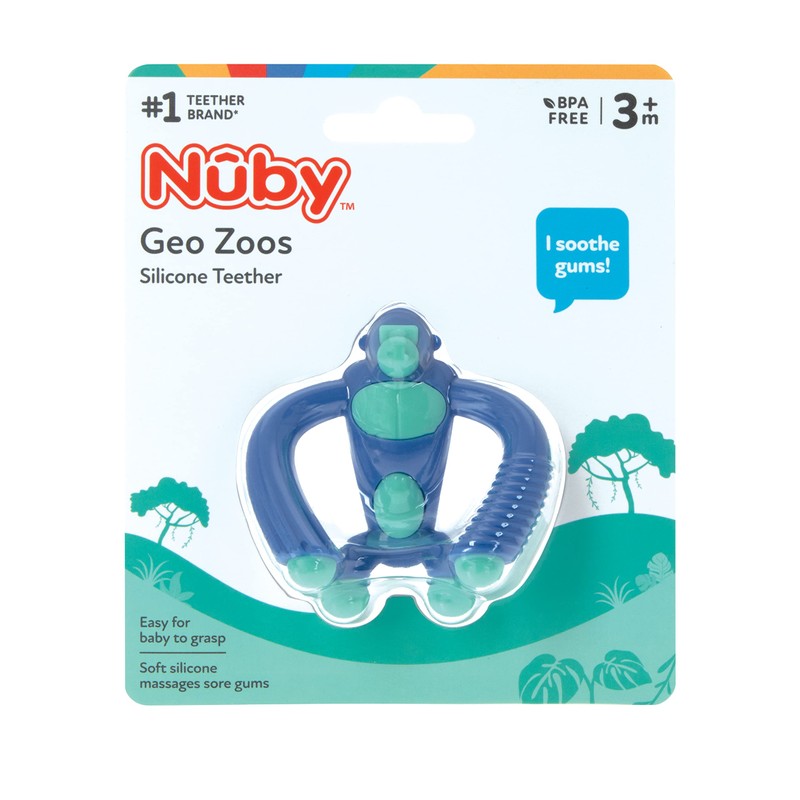 Nuby Geo Zoos Massaging Teether - Baby Teething Toy -