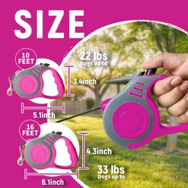 LIEVUIKEN Retractable Dog Leash Automatic Telescopic Tractor Dog Tape, Pet Tape 10/16 FT Durable and Convenient, with Non-Slip Handle, Suitable for Small and Medium-Sized Dogs