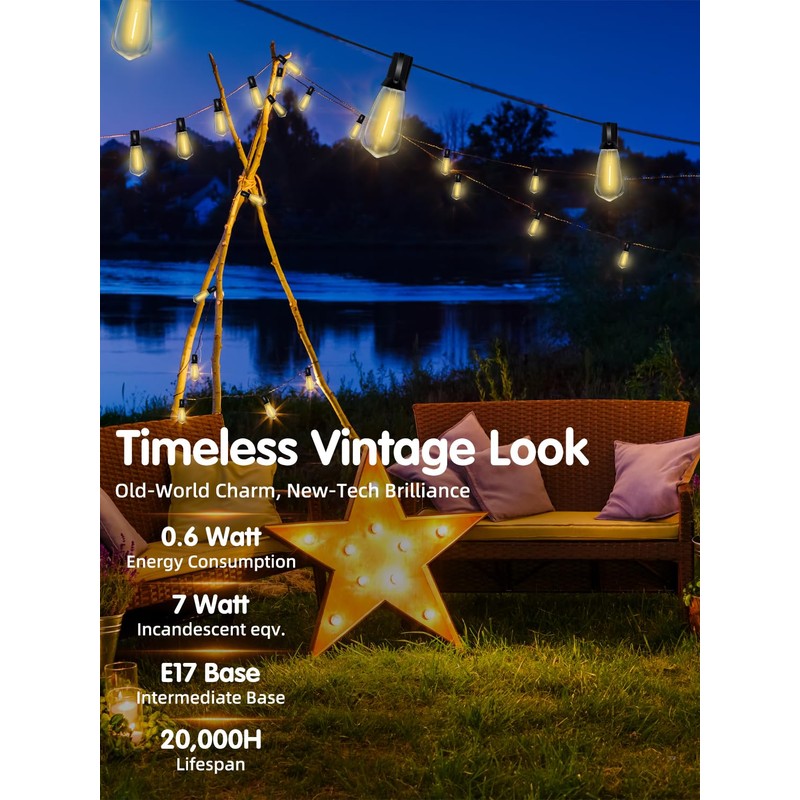 SUNSGNE 25Pack LED String Light Bulbs Replacement, 0.6 Watt Shatterproof